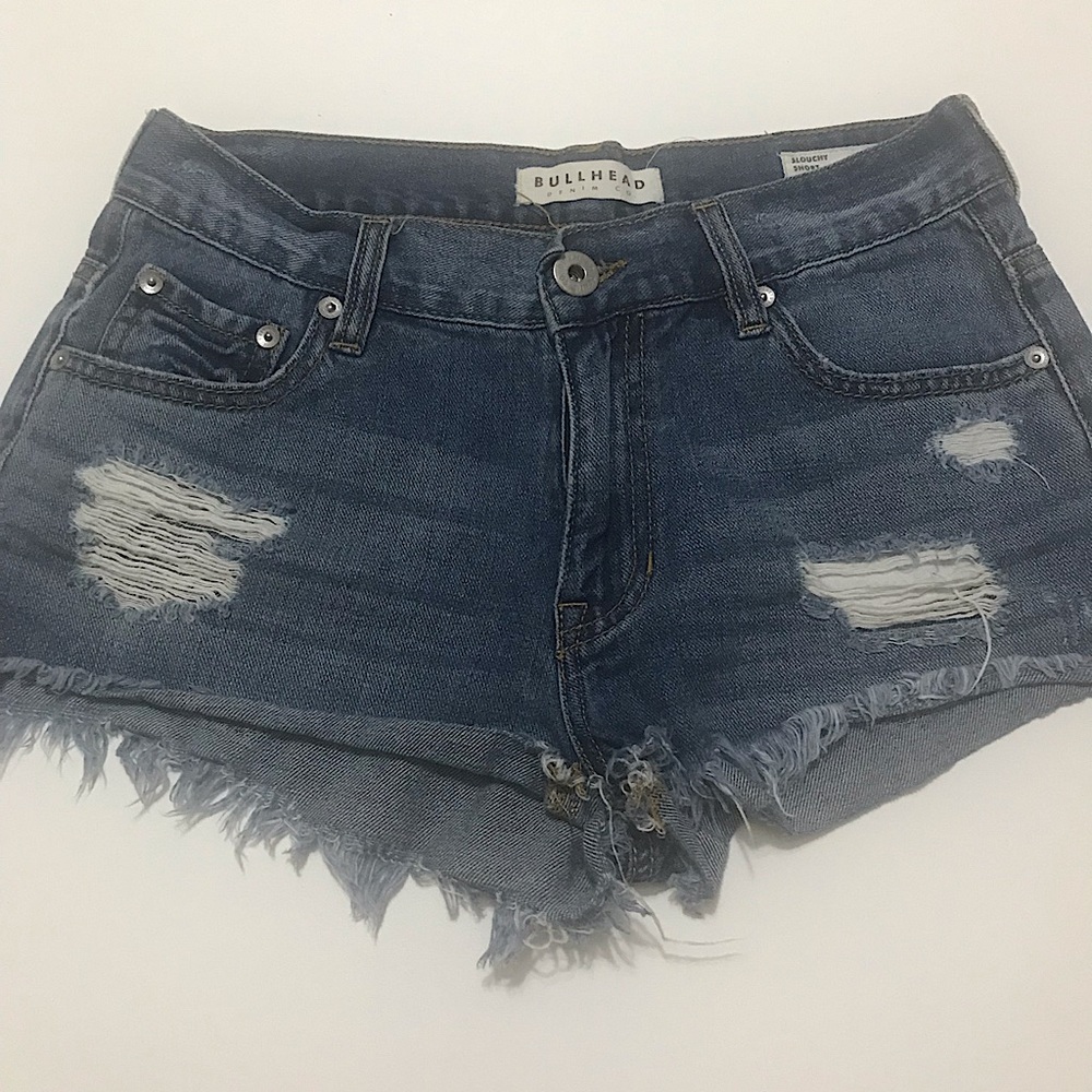 Bullhead distressed cut-off jean shorts with raw hem